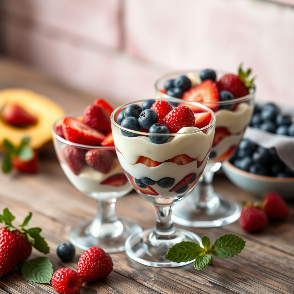 Fresh Fruit and Berry Parfaits - best desserts for diabetics