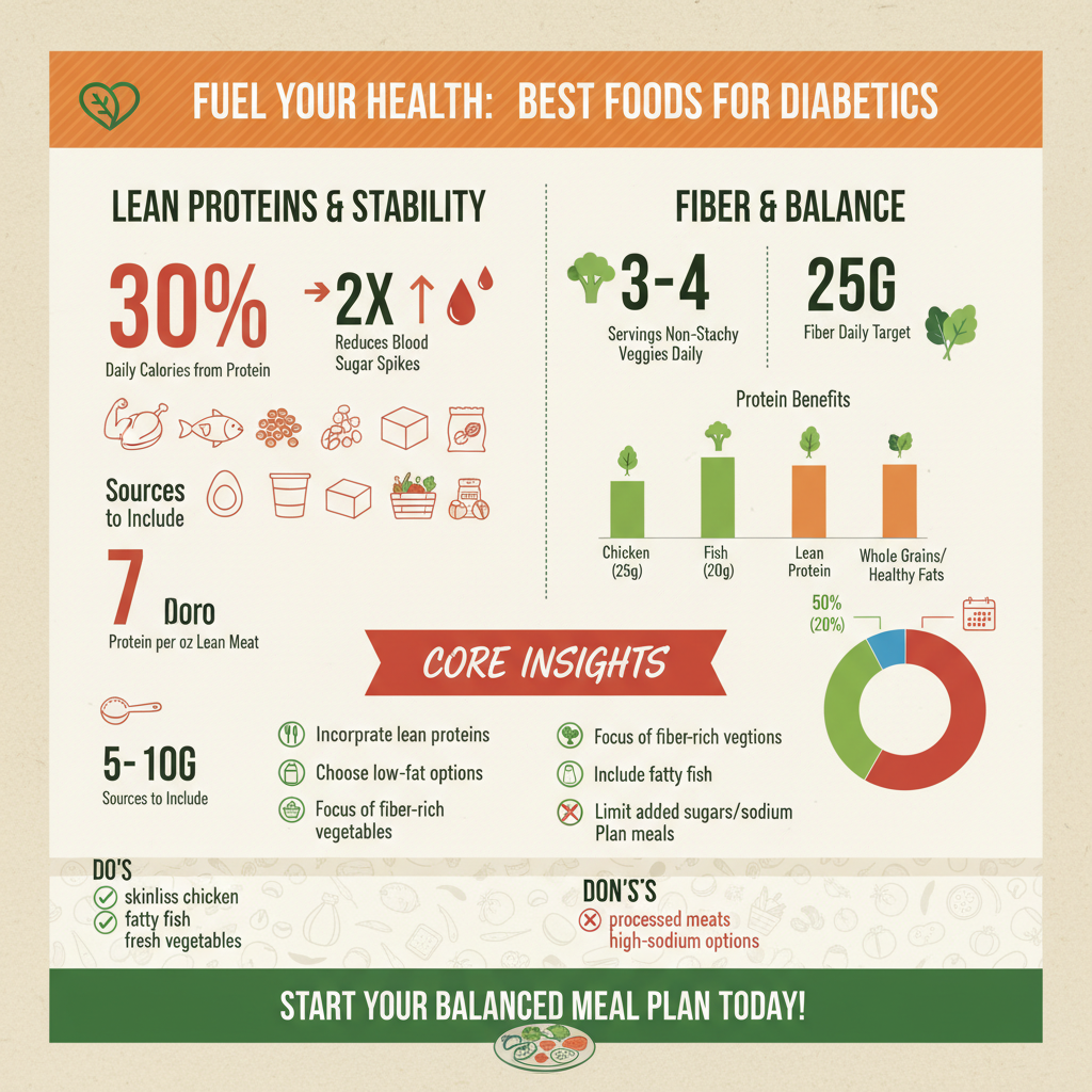 Infographic: Lean Proteins for Satiety and Stability best foods for a diabetic - Data Infographic and Statistics