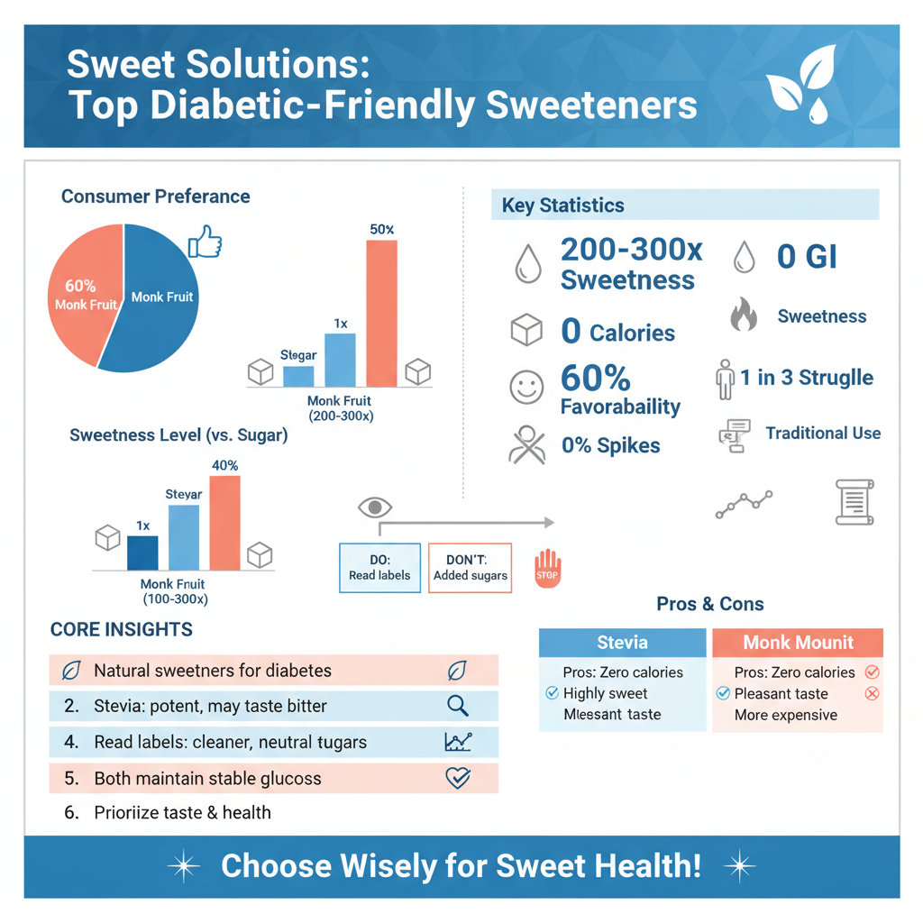 Infographic: Natural Option 2: Monk Fruit best sweetener for diabetics - Data Infographic and Statistics