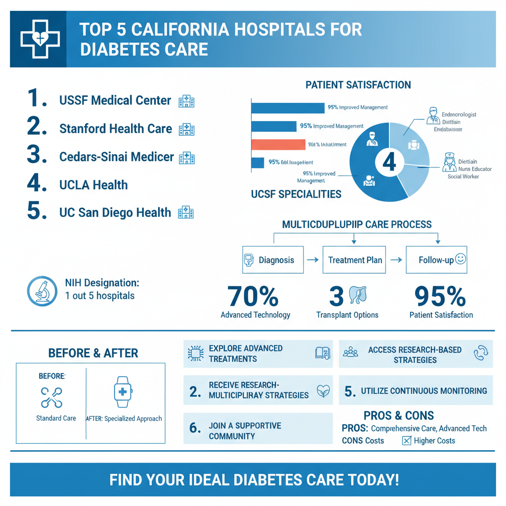 top 5 hospitals for diabetes in california - Data Infographic and Statistics