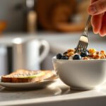 Healthy breakfast options for Type II diabetes management, including whole grains and fruits.
