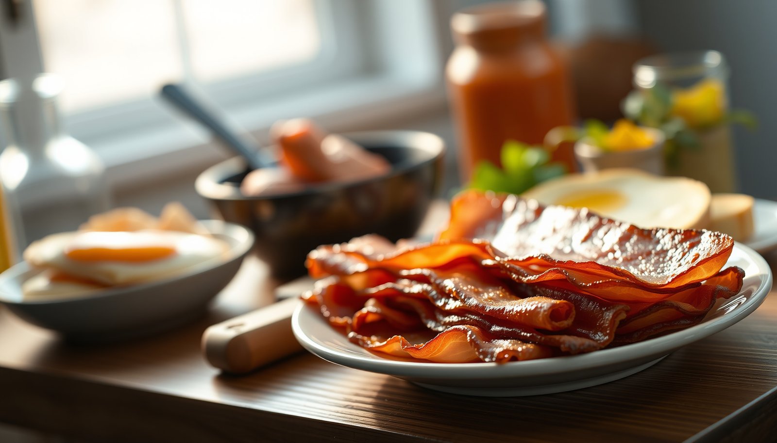 A selection of low-sugar breakfast meats suitable for diabetics, highlighting healthy choices.