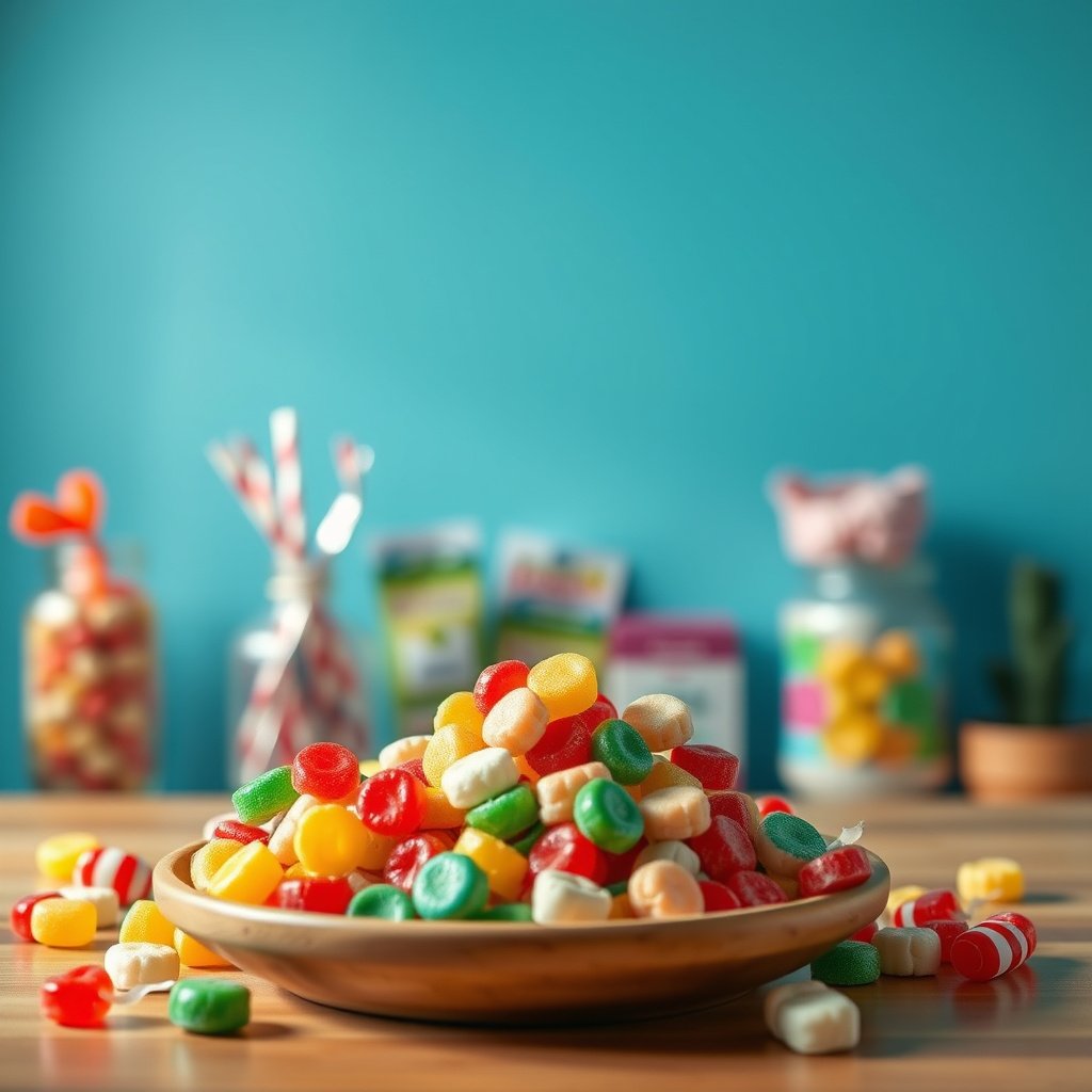 A selection of candies suitable for individuals with type 2 diabetes, showcasing low-sugar options.