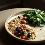 A colorful array of the 10 best foods for managing Type 2 diabetes, including vegetables, grains, and fruits.
