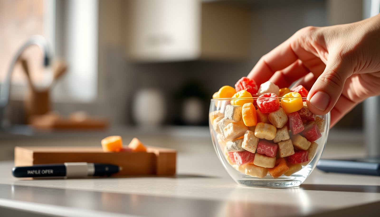 A selection of low-sugar candies suitable for diabetics, showcasing various flavors and types.