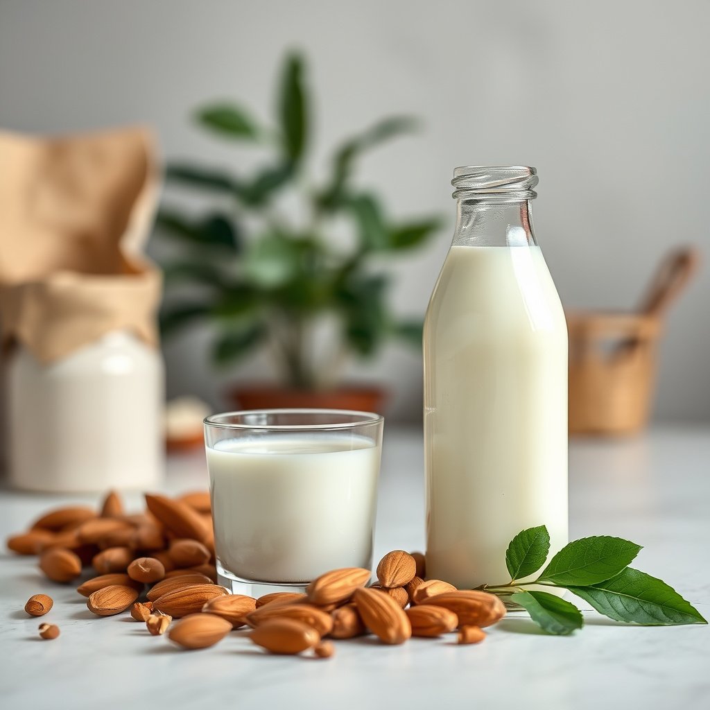 A visual guide to what makes almond milk suitable for diabetics, highlighting its benefits.