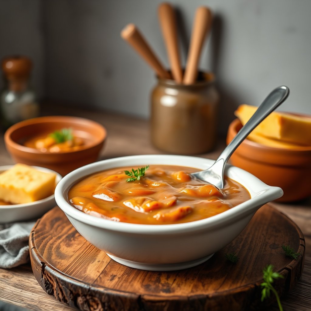 A selection of low-sugar gravy options suitable for diabetics, highlighting ingredients and flavors.