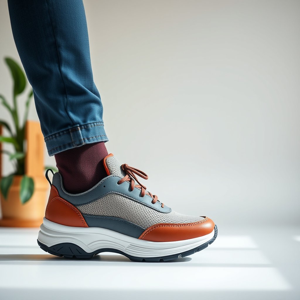 Infographic detailing important features to consider in diabetic shoes for foot comfort.