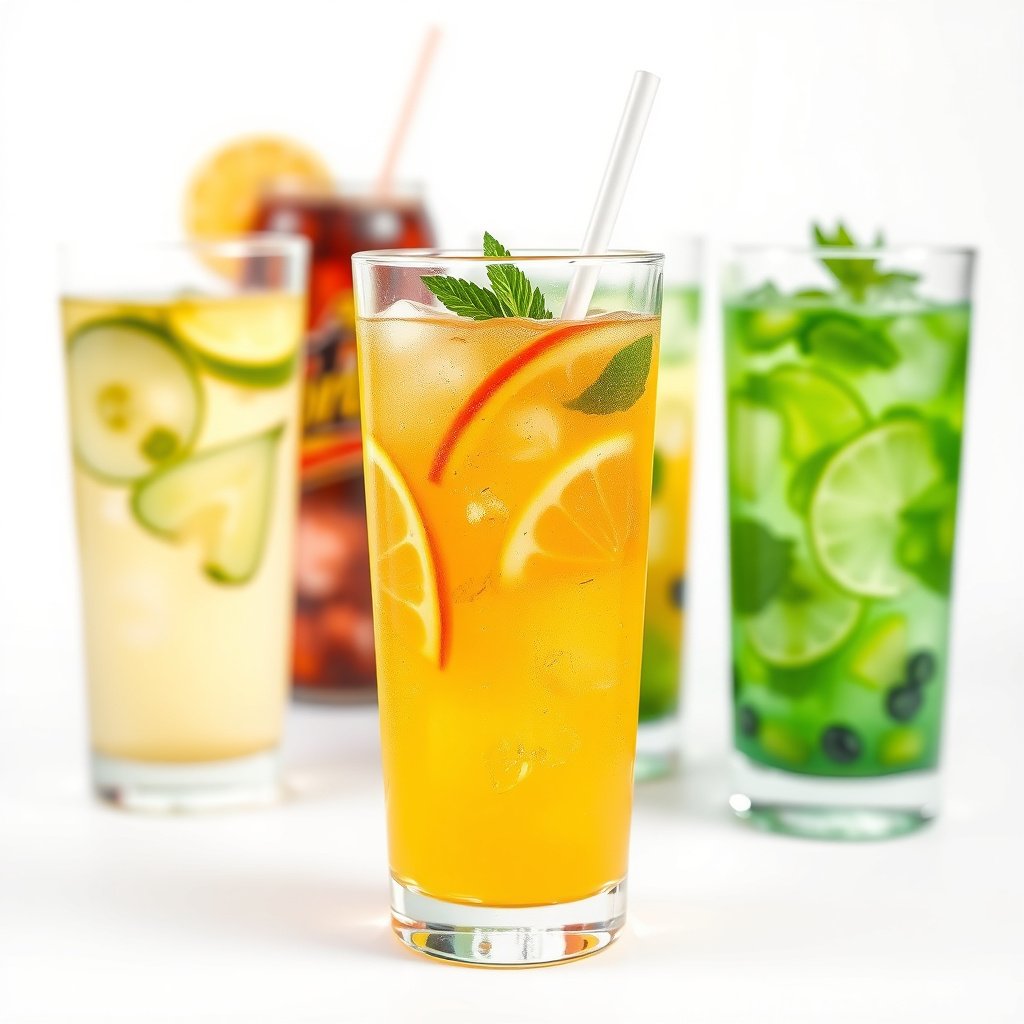 Selection of best carbonated drinks suitable for diabetics, highlighting safe choices.