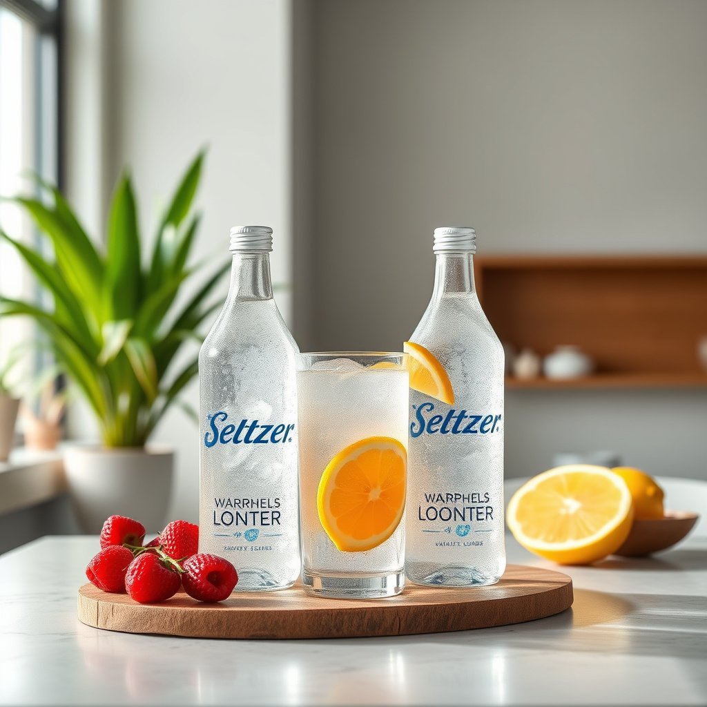 A close-up of a seltzer label highlighting low-sugar and zero-carb options for diabetics