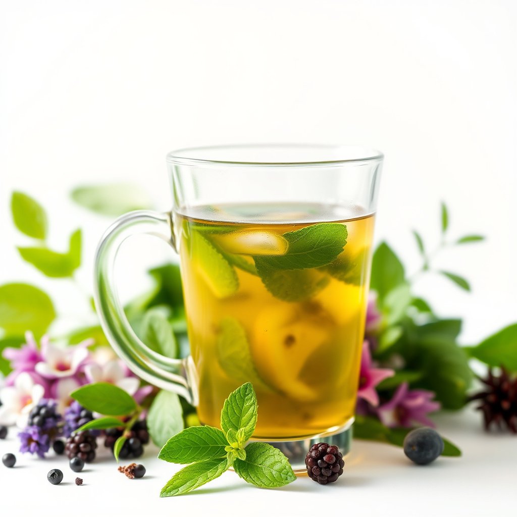 Infographic showing who can benefit from herb tea and when diabetics should be cautious