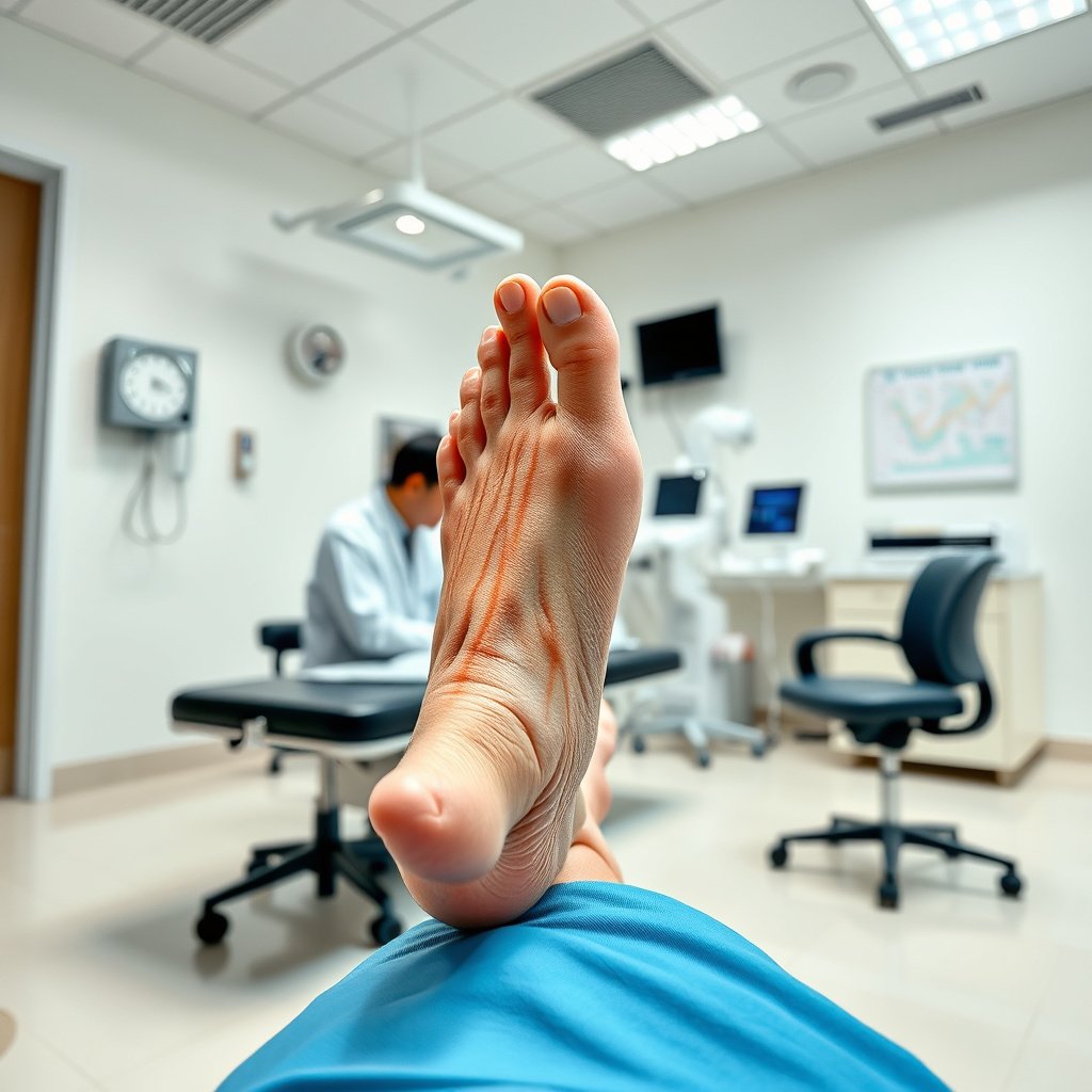 Infographic explaining who should seek treatment for diabetic foot ulcers and when to act.